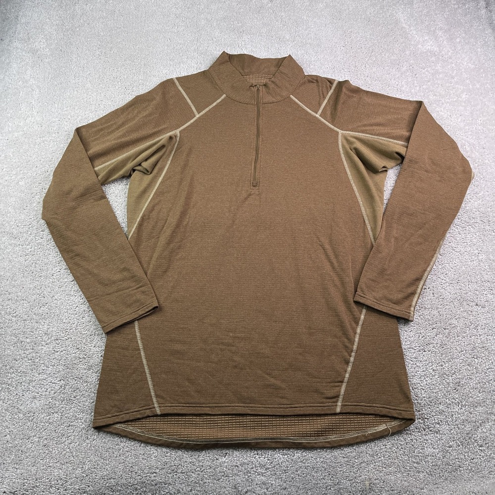 Beyond Clothing Shirt Mens 2XL Brown A1 Aether Grid Fleece Quarter Zip Tactical